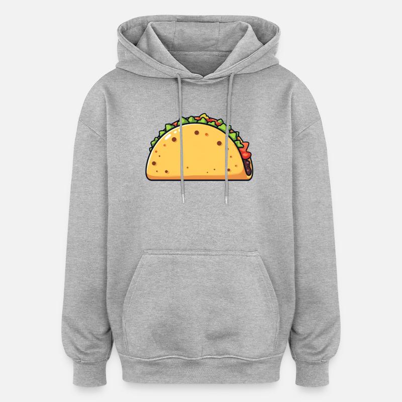taco - Sweat à capuche oversize unisexe - gris chiné