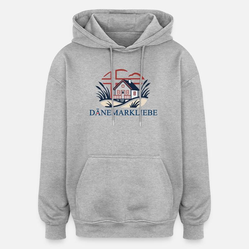 Dänemarkliebe - Ein Statement mit Aussagekraft - Oversized Unisex Hoodie - Grau meliert