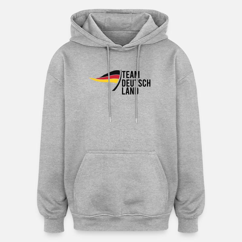 Équipe Allemagne - Sweat à capuche oversize unisexe - gris chiné