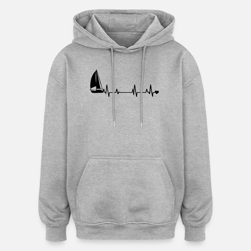 Voile - Sweat à capuche oversize unisexe - gris chiné