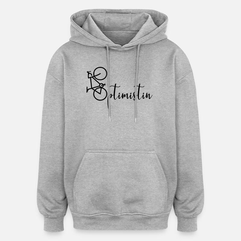 Roue cyclable Optimist - Sweat à capuche oversize unisexe - gris chiné