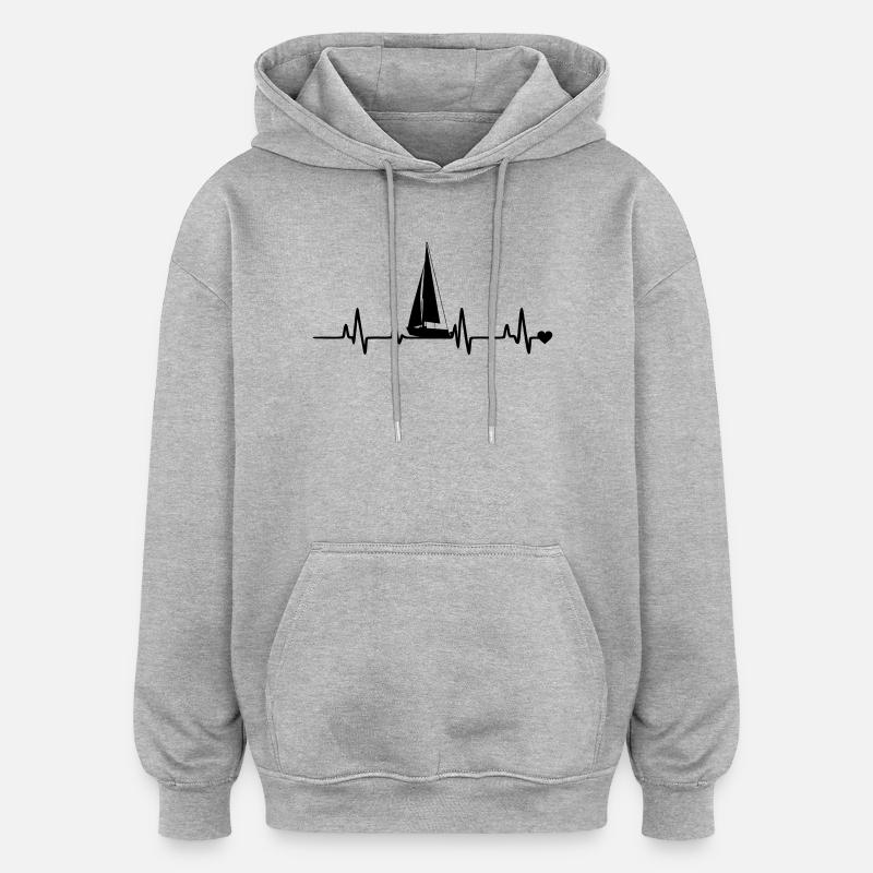 Voile - Sweat à capuche oversize unisexe - gris chiné