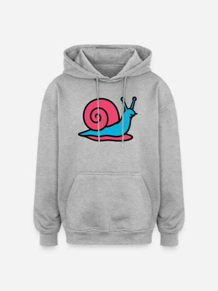Snail Pop Art Gastropod Vegetable Garden - Oversized Unisex Hoodie - heather grey
