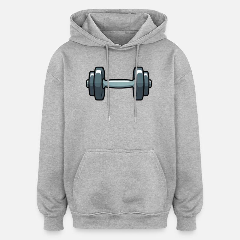 Hantel Comic - Oversized Unisex Hoodie - Grau meliert