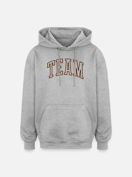 Team Outline - Oversized Unisex Hoodie - heather grey
