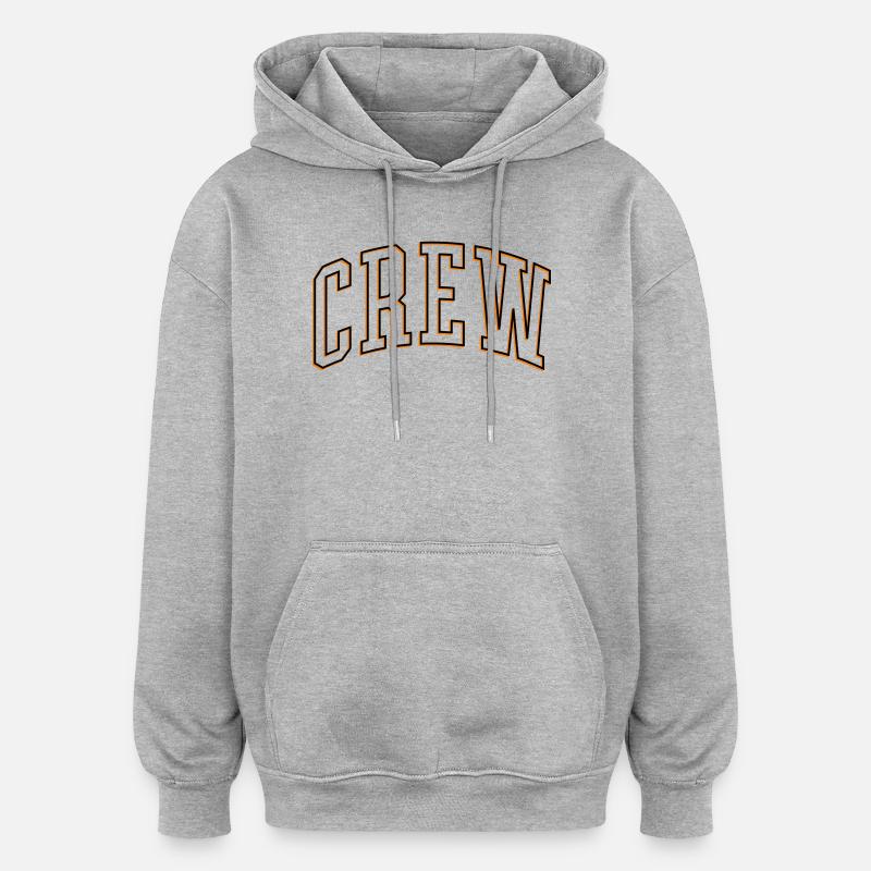 Crew Outline - Oversized Unisex Hoodie - Grau meliert