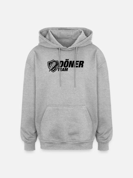 Döner Team - Oversized Unisex Hoodie - Grau meliert