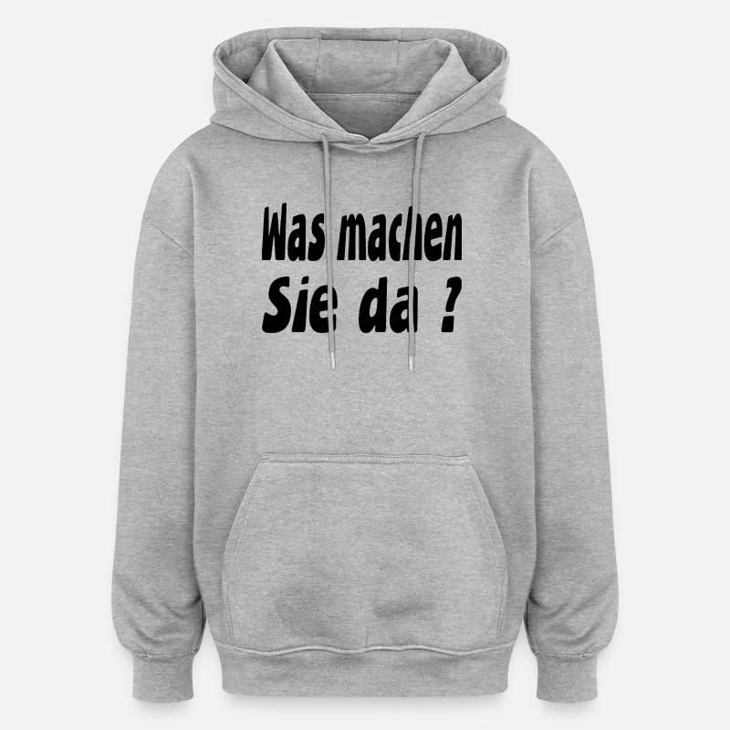 Travail - Sweat à capuche oversize unisexe - gris chiné