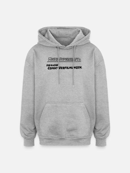 Meine Superkraft - Oversized Unisex Hoodie - Grau meliert