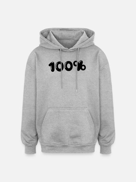 100% - Oversized Unisex Hoodie - heather grey