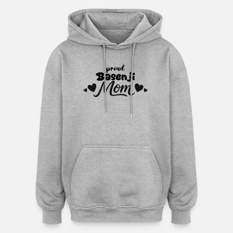 Fière Mère Chien Sans Aboiement, Basenji - Sweat à capuche oversize unisexe - gris chiné
