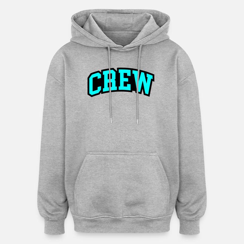 Lettrage de l’équipage - Sweat à capuche oversize unisexe - gris chiné