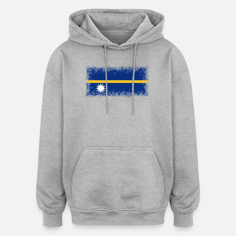 Pays de Nauru - Sweat à capuche oversize unisexe - gris chiné