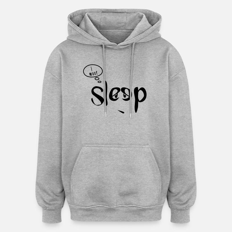 schläfrig - Oversized Unisex Hoodie - Grau meliert