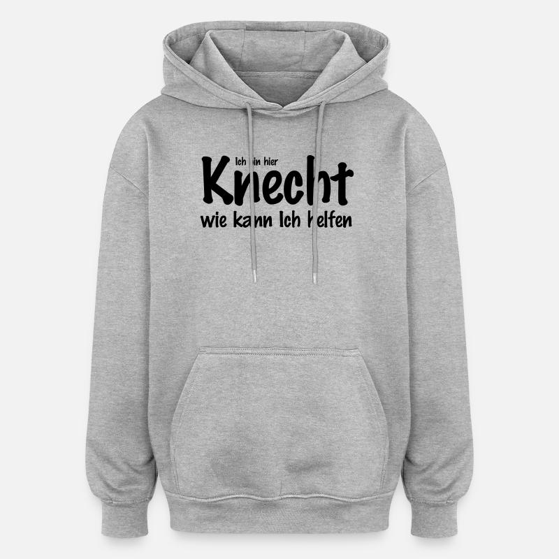 knecht - Oversized Unisex Hoodie - Grau meliert