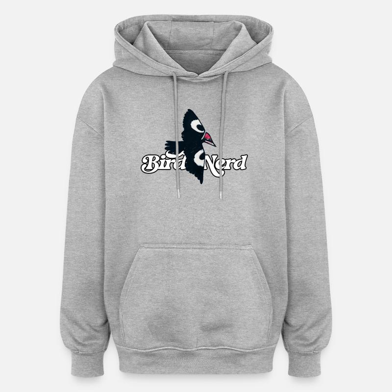 Bird Nerd Logo Tee - Oversized Unisex Hoodie - heather grey