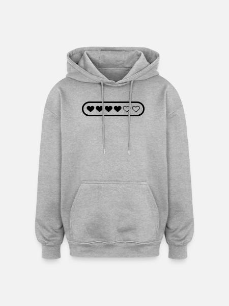 Chargement - Sweat à capuche oversize unisexe - gris chiné