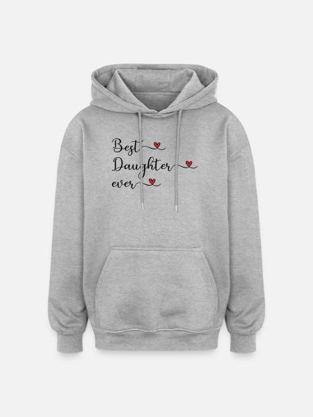 Tochter - beste Tochter der Welt - Oversized Unisex Hoodie - Grau meliert
