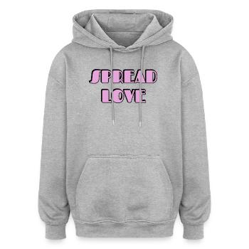 Spread Love Typografie - Oversized Unisex Hoodie - Grau meliert - Vorne - Noah (186cm)
