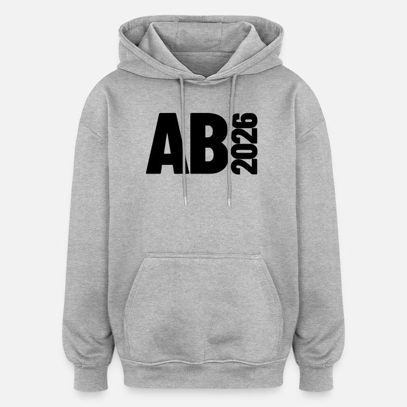 Abi 2026 - Abitur - Don | Conception minimale - Sweat à capuche oversize unisexe - gris chiné