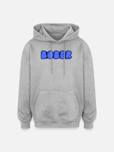 Bober - Sweat à capuche oversize unisexe - gris chiné