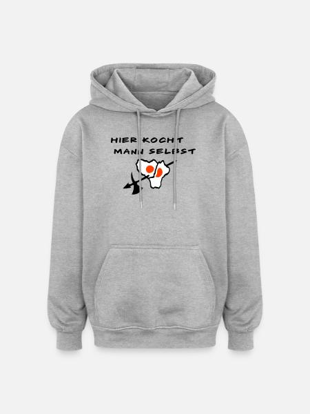 Koch - Oversized Unisex Hoodie - Grau meliert