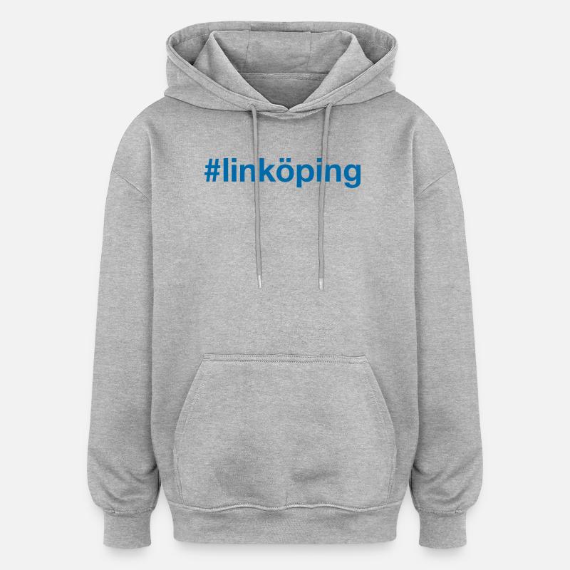 Linköping Sverige, Suède, Schweden - Sweat à capuche oversize unisexe - gris chiné