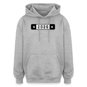2026 - Sweat à capuche oversize unisexe - gris chiné - Devant - Noah (186cm)
