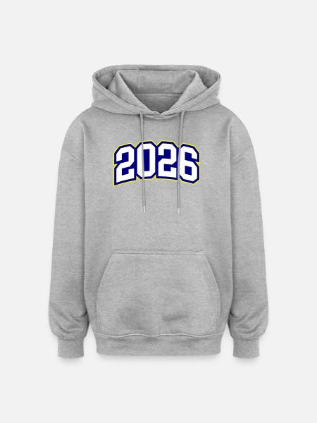 2026 Jahr - Oversized Unisex Hoodie - Grau meliert