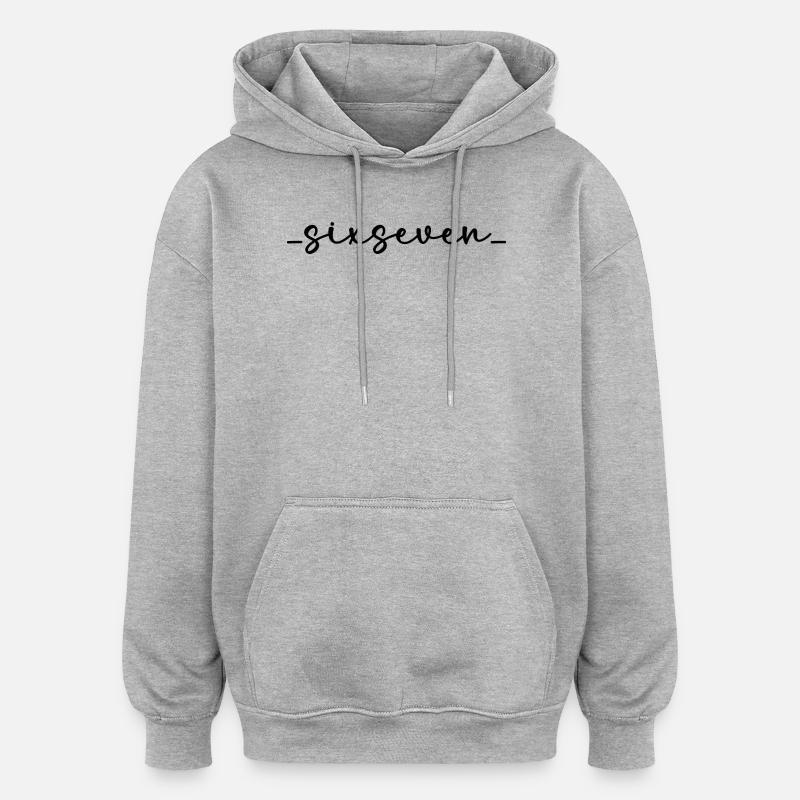 SixSeven - Felpa con cappuccio unisex oversize - grigio melange