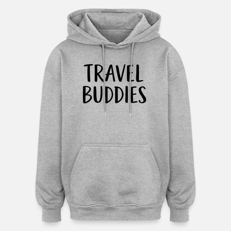 Compagnons de voyage - Sweat à capuche oversize unisexe - gris chiné