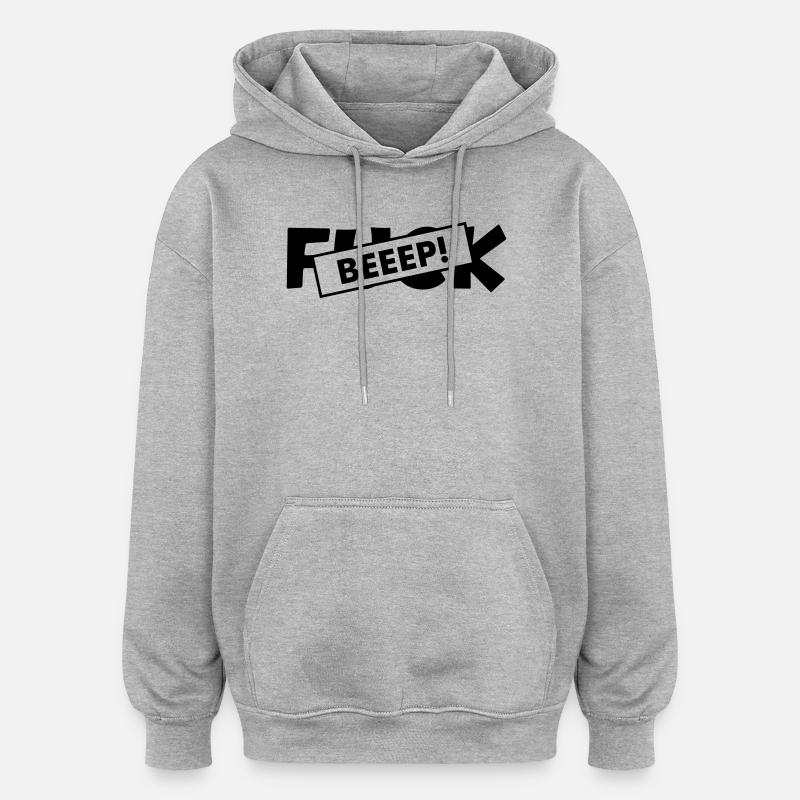 Bip de censure : Son de merde - Sweat à capuche oversize unisexe - gris chiné