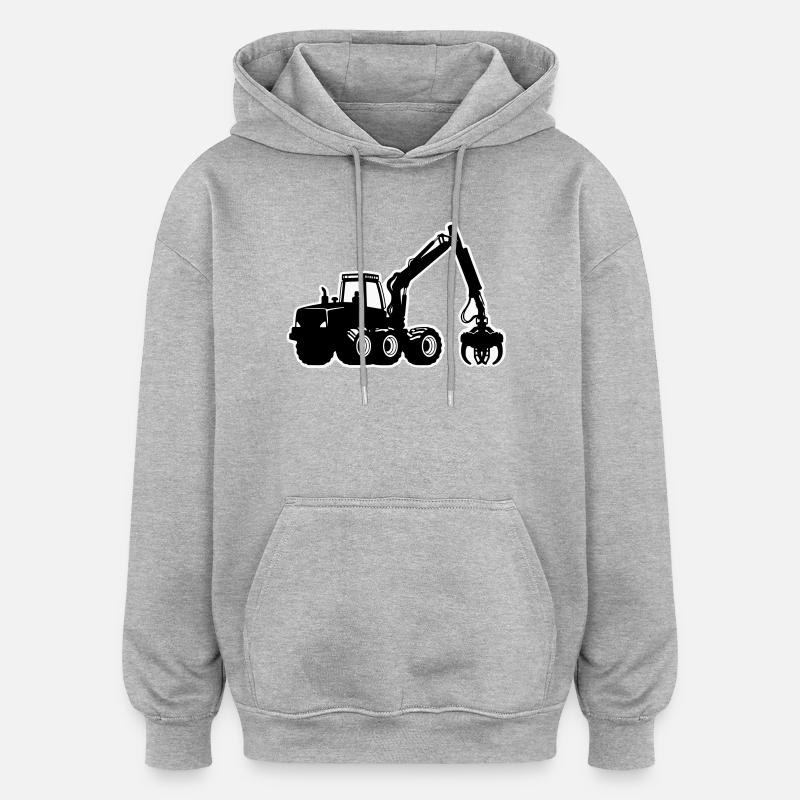 Harvester Silhouette - Oversized Unisex Hoodie - heather grey