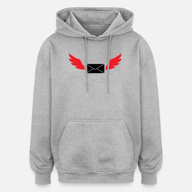 Express Mail Envelope Winged Post - Oversized Unisex Hoodie - heather grey
