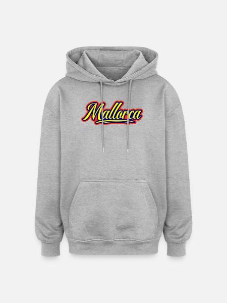 Mallorca Schrift - Oversized Unisex Hoodie - Grau meliert