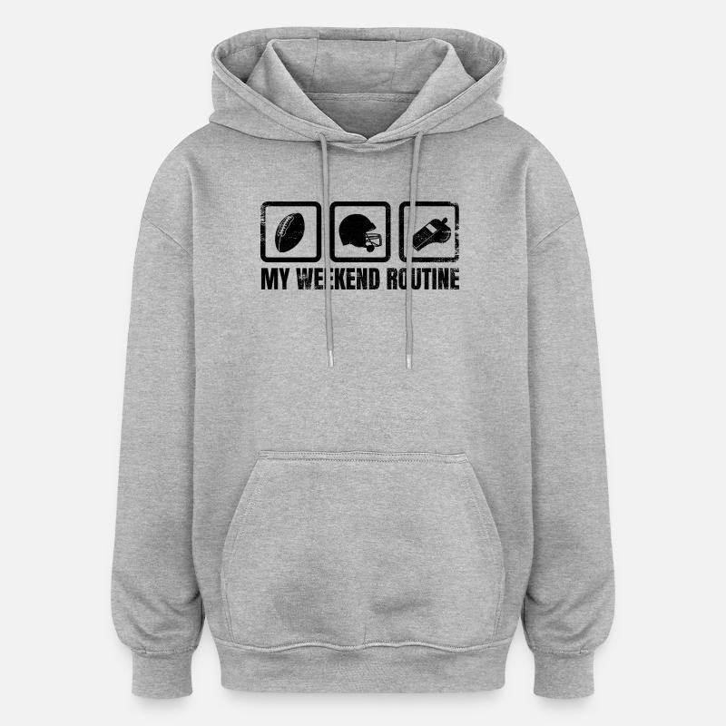 Football Wochenendroutine - Oversized Unisex Hoodie - Grau meliert