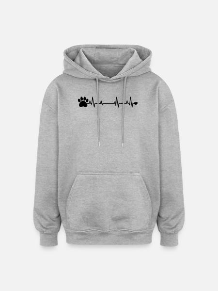 Paw print - Oversized Unisex Hoodie - heather grey