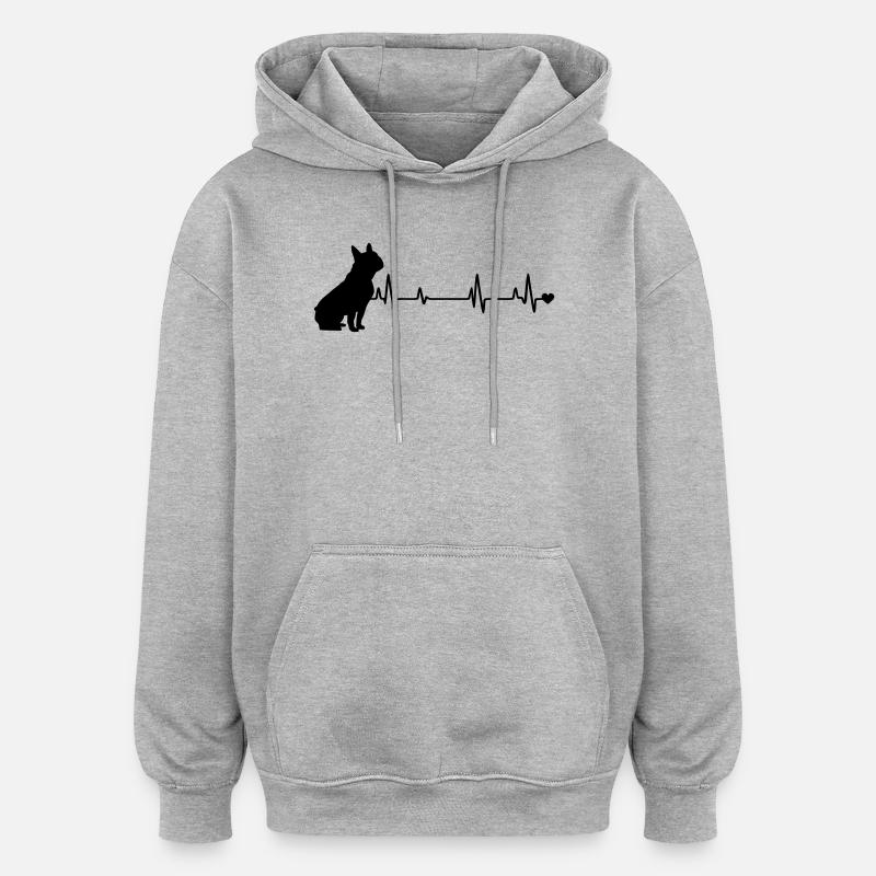 Hund - Oversized Unisex Hoodie - Grau meliert