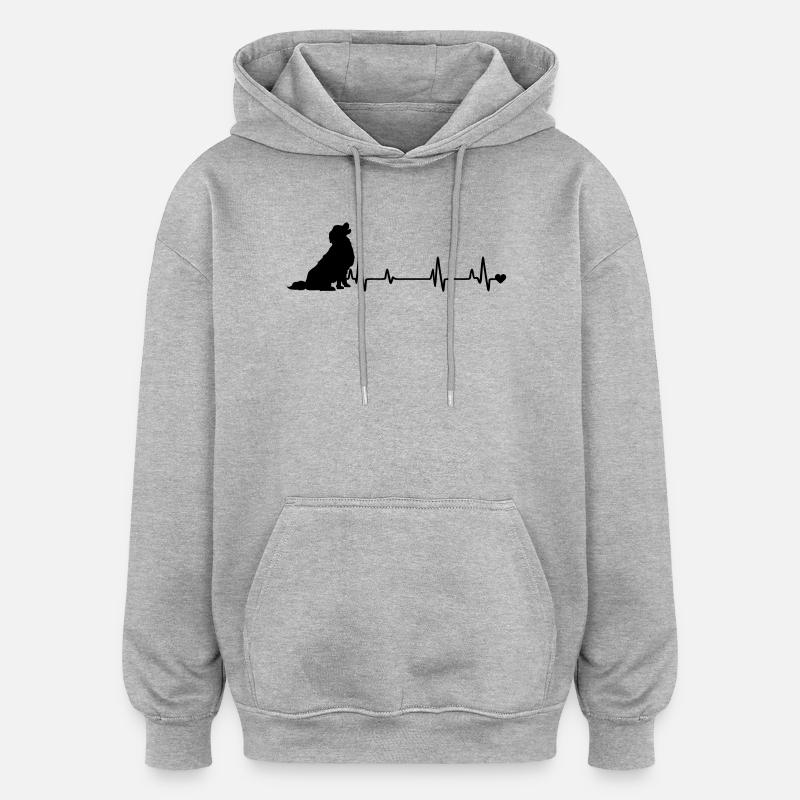 Empreinte de patte - Sweat à capuche oversize unisexe - gris chiné