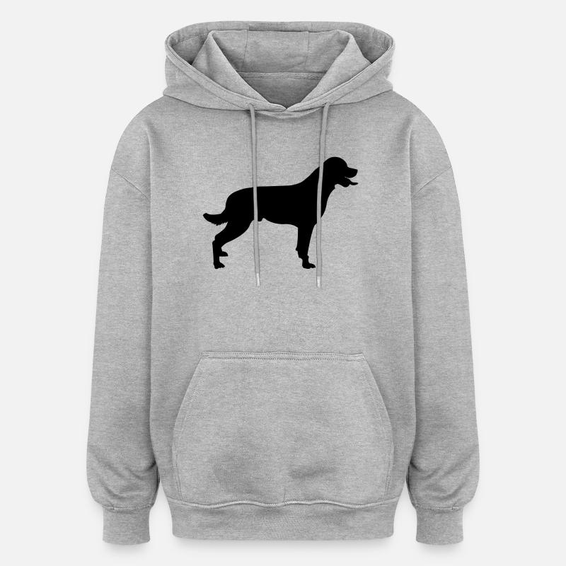 Chien - Sweat à capuche oversize unisexe - gris chiné
