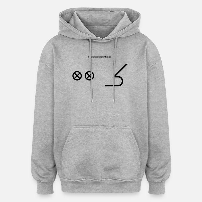 Proue Proue - Capitaine des voiliers nautiques - Sweat à capuche oversize unisexe - gris chiné