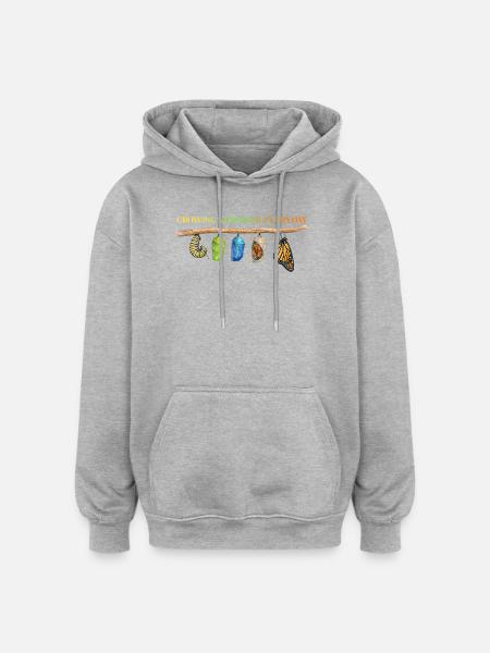 Inspiring butterfly fan graphic - Oversized Unisex Hoodie - heather grey