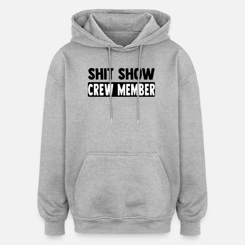 Lettrage des membres d’équipage - Sweat à capuche oversize unisexe - gris chiné