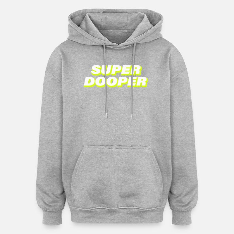 SUPER DOOPER - Sweat à capuche oversize unisexe - gris chiné