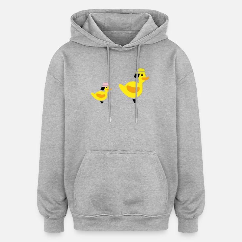 Canards de Feu - Filles - Sweat à capuche oversize unisexe - gris chiné