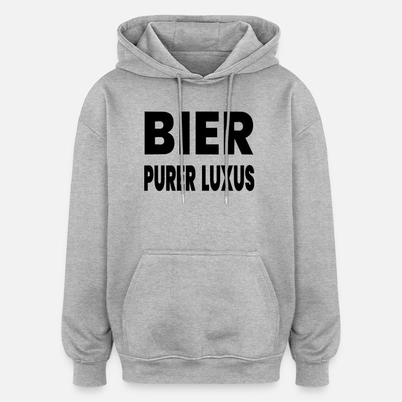 Bier - Oversized Unisex Hoodie - Grau meliert