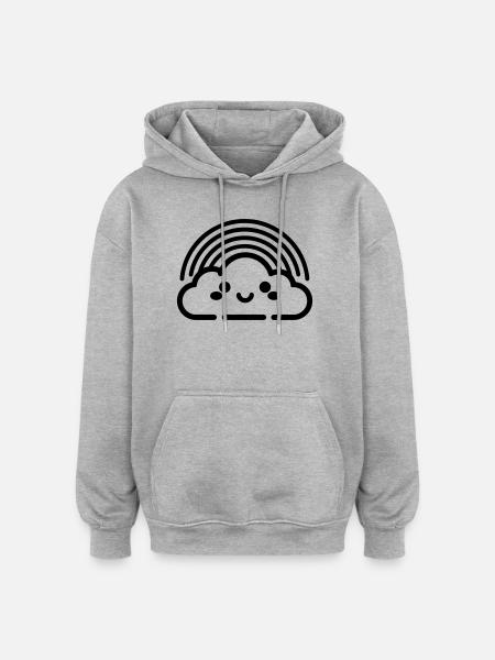 rainbow - Oversized Unisex Hoodie - heather grey