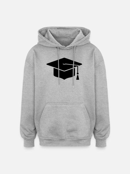 PhD Hat Graduation Icon - Oversized Unisex Hoodie - heather grey