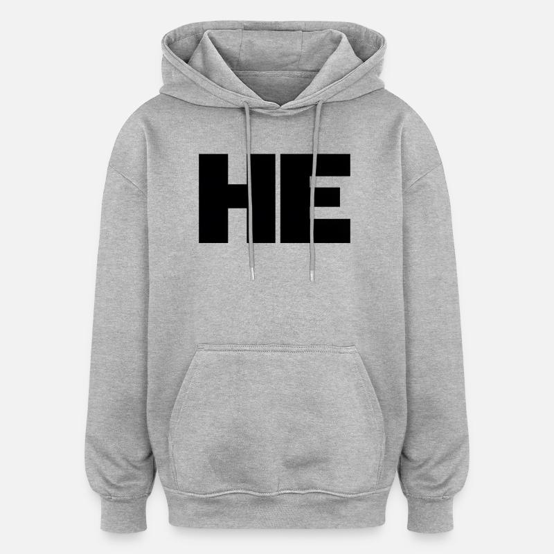NE – НЕ / NO – Le non universel - Sweat à capuche oversize unisexe - gris chiné