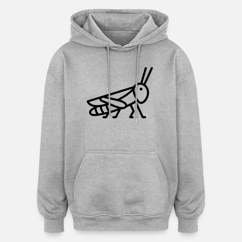 sauterelle - Sweat à capuche oversize unisexe - gris chiné